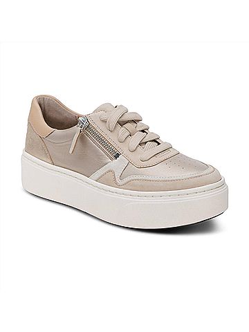 Aetrex Women's Leigh Arch Support Platform Sneaker in Tan Multi (view 1)