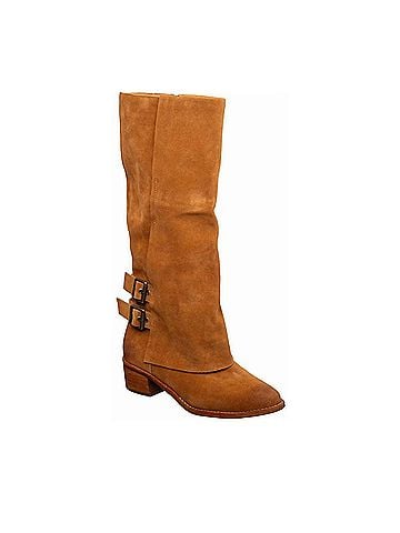Antelope Women's Tessa Tall Suede Boots in Cognac Brown (view 1)