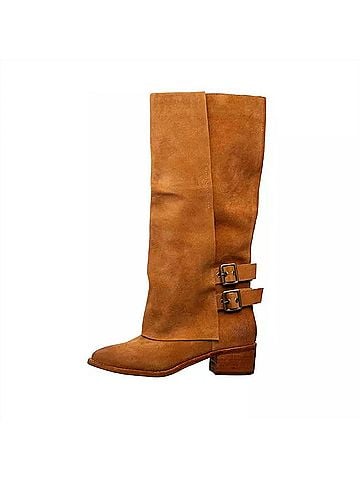 Antelope Women's Tessa Tall Suede Boots in Cognac Brown (view 2)