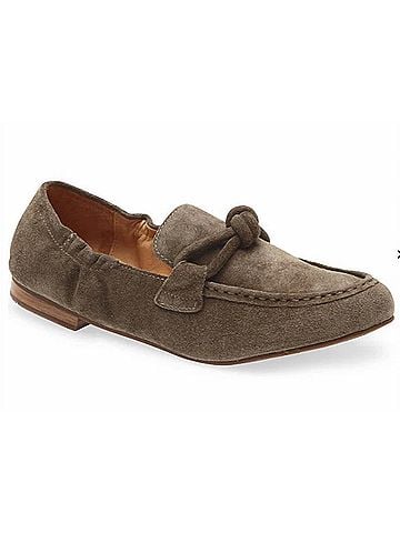 Chocolat Blu Women's Anya Suede Loafers in Taupe (view 1)