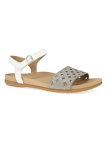 Dansko Women's Jodie Flat Sandals in Platinum Metal (view 1)