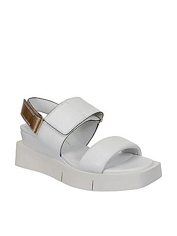 Naked Feet Women's Paradox Open Toe Wedge Sandals in White Multi (view 1)
