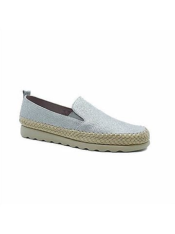 The Flexx Women's Chappie Leather Espadrille in Silver Metal (view 2)