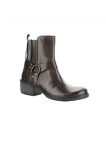 FLY London Women's Mebi Block Heel Boots in Dark Brown (view 1)