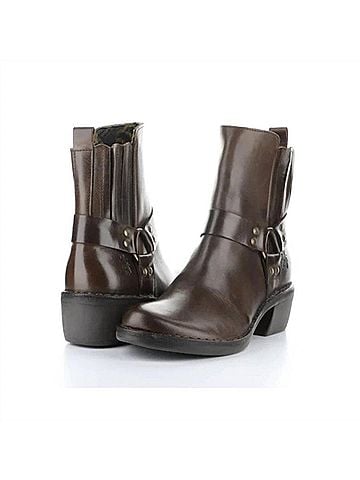 FLY London Women's Mebi Block Heel Boots in Dark Brown (view 2)