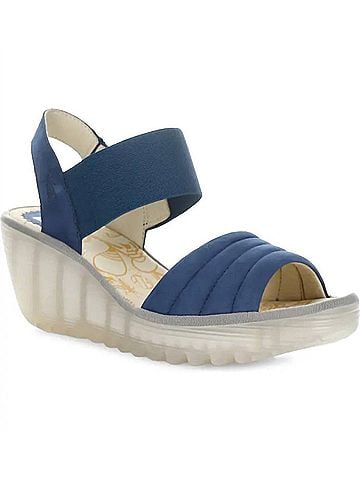 FLY London Women's Yiko Wedge Sandals in Blue (view 1)