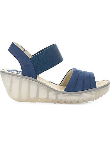 FLY London Women's Yiko Wedge Sandals in Blue (view 2)
