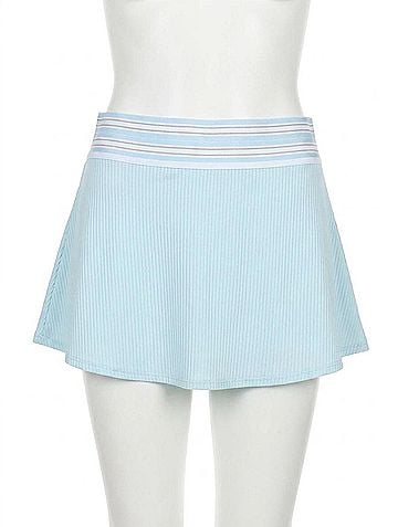 Lucky in Love Riveria High Waist Skirt in Blue (view 1)