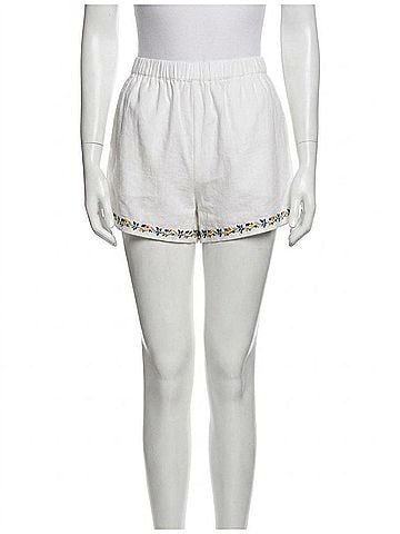 Minkpink Elini Embroidered Shorts in Ivory (view 1)