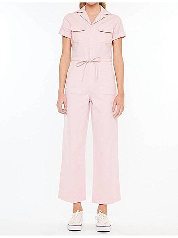 KANCAN JEANS Wide Leg Jumpsuit in Blushing Pink (view 2)