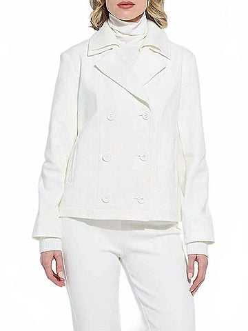 Lyssé Maude Cropped Peacoat in Snow White (view 2)