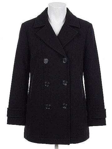 Lyssé Alma Cavalry Peacoat in Black (view 1)