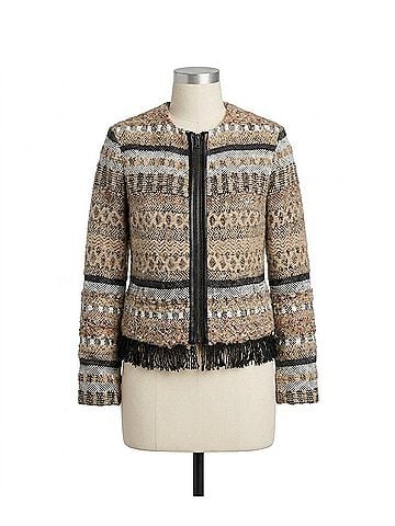 Nic + Zoe Weaving Jacket in Beige (view 1)