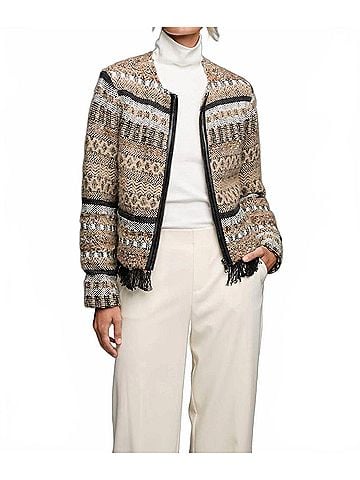 Nic + Zoe Weaving Jacket in Beige (view 2)