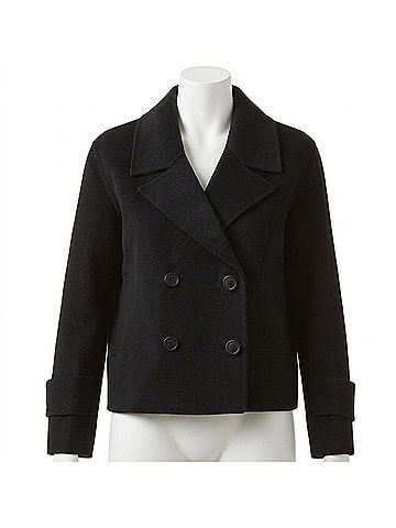 Kinross Women's Short Trench Coat in Black (view 1)