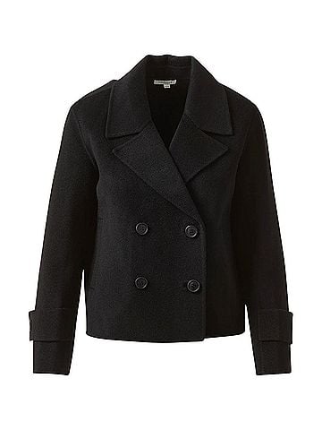 Kinross Women's Short Trench Coat in Black (view 2)