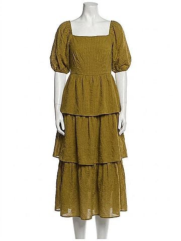 Oddi Tired Midi Dress in Avacado (view 1)