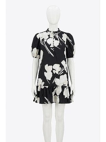 Sugarlips Shadow Floral Minley Shift Dress in Black (view 1)