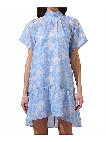 Sugarlips Jule Floral Mini Dress in Blue (view 2)