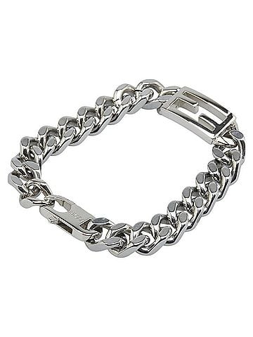 Fendi Fendi Baguette Chain Bracelet, Size XS, OB3024, Silver Metal, Women's, FENDI (view 2)