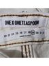 One Teaspoon 100% Cotton Solid White Brown Ivory Denim Skirt Size 29 waist - photo 3