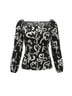 J.Crew 100% Polyester Floral Black White Long Sleeve Blouse Size 16 - photo 2