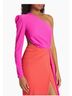 Michael Costello Color Block Orange Pink Red Cocktail Dress Size 10 - photo 4