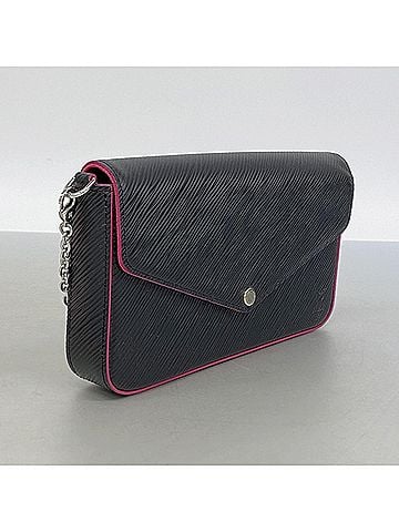 Louis Vuitton Louis Vuitton Epi Leather Pochette Felicie M64579 Noir Hot Pink Women's Wallet/Shoulder Wallet (view 2)