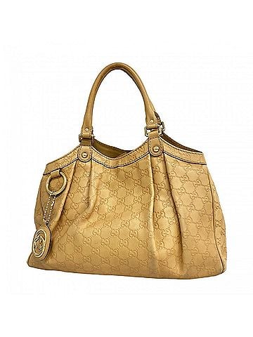 Gucci Gucci tote bag, Guccissima 211944, leather, beige, champagne, women's. (view 1)
