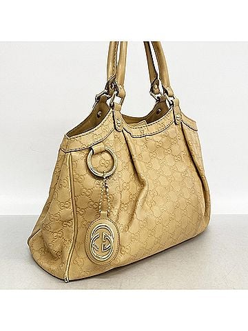 Gucci Gucci tote bag, Guccissima 211944, leather, beige, champagne, women's. (view 2)