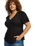Torrid 100% Polyester Black Short Sleeve Blouse Size 1X - photo 1