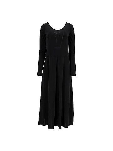 Max Mara Max Mara Leisure Pleated Jersey Maxi Dress in Black Viscose (view 1)