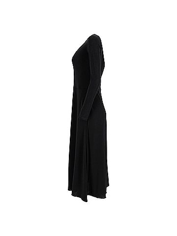 Max Mara Max Mara Leisure Pleated Jersey Maxi Dress in Black Viscose (view 2)