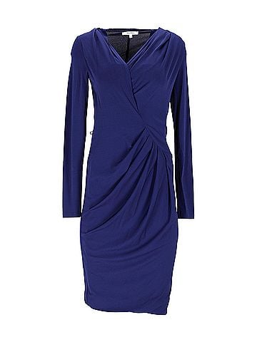 Max Mara Max Mara Draped Long Sleeve Dress in Blue Silk (view 1)