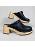 Mia 100% Leather Black Mule/Clog Size 7 - photo 5