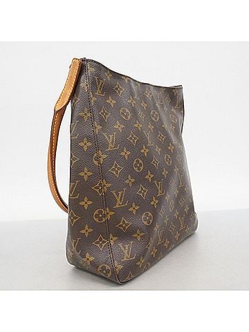 Louis Vuitton Louis Vuitton Monogram Looping GM Shoulder Bag M51145 Brown Women's (view 2)