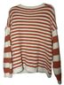 Easel 100% Acrylic Stripes Orange White Pullover Sweater Size M - photo 2