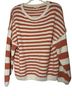 Easel 100% Acrylic Stripes Orange White Pullover Sweater Size M - photo 1
