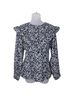 Mirth Floral Blue White Long Sleeve Blouse Size L - photo 1