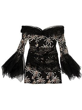 alice mccall black and white dress Sweetheart Shine Black One Shoulder Contrast Corsage Midi Dress main image 0