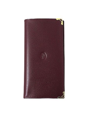 Cartier Cartier men's wallet, brand name, billfold, Must series, leather, Bordeaux/wine red, bi-fold. (view 1)