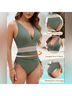 Amazon Basics Color Block Green One Piece Swimsuit Size XL - photo 7