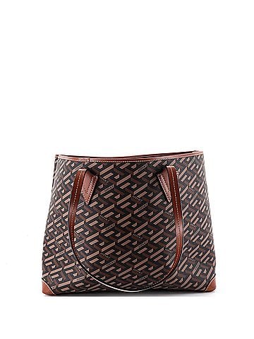 Versace Shopping Tote (Outlet) Printed La Greca Signature Coated Canvas Medium (view 2)
