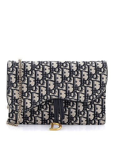 Christian Dior Saddle Chain Clutch Oblique Canvas (view 1)