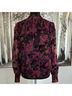 Evereve 54% Nylon 46% Rayon 100% Polyester Floral Black Purple Long Sleeve Blouse Size XS - photo 8