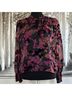 Evereve 54% Nylon 46% Rayon 100% Polyester Floral Black Purple Long Sleeve Blouse Size XS - photo 5