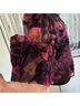 Evereve 54% Nylon 46% Rayon 100% Polyester Floral Black Purple Long Sleeve Blouse Size XS - photo 7