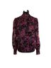 Evereve 54% Nylon 46% Rayon 100% Polyester Floral Black Purple Long Sleeve Blouse Size XS - photo 2