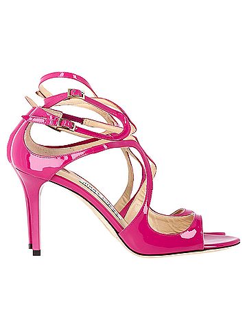 Jimmy Choo Jimmy Choo Lance Strappy Sandals in Pink Patent Leather (view 1)