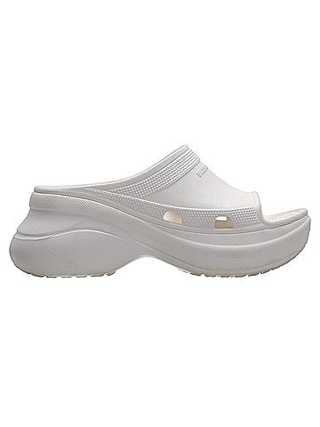 Balenciaga Balenciaga x Crocs Pool Slide Sandals in White Rubber (view 1)